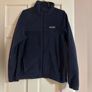 Columbia Men's Fleece Jacket Zipper Front Long Sleeve Blue Sign Size Small